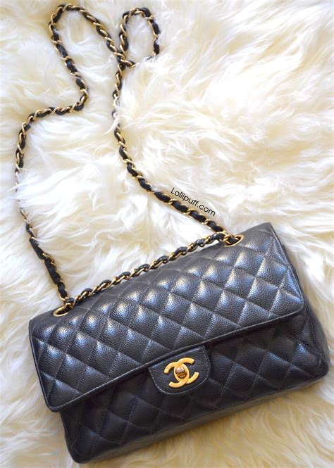 chanel black quilted lambskin classic double flap medium|caviar vs lambskin chanel.